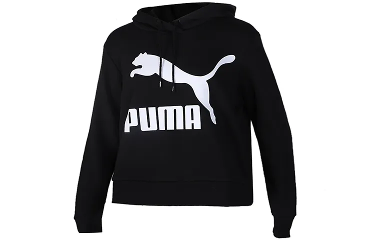 PUMA CLASSICS Sweatshirts Women's Black Hooded Moderate Regular