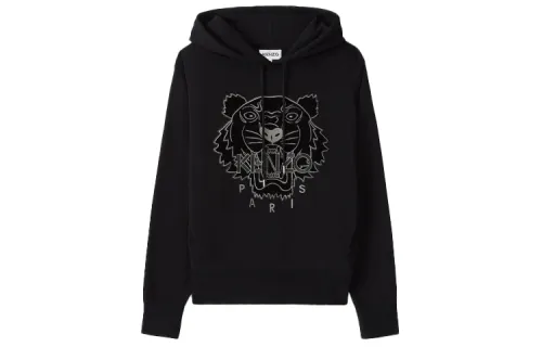 KENZO Sweatshirts Women's Black Hooded Moderate Regular
