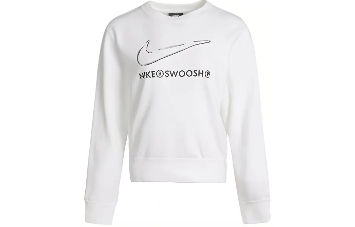 Nike Sweatshirts Women's White Crew Neck Moderate Regular