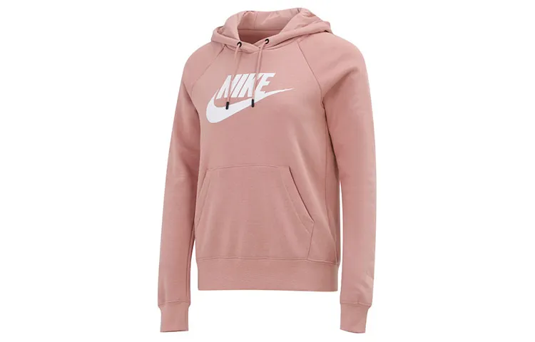 Nike Sportswear Essentials Sweatshirts Women's Pink Hooded Moderate Regular