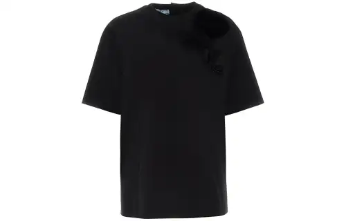 PRADA Drop Shoulder Sleeve T Shirt Women's Black