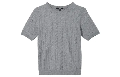 UNIQLO Knitwear Women's Gray Crew Neck Moderate Other