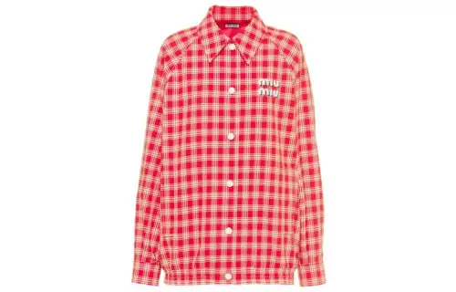 MIU MIU Shirts Women's Red Lapel Moderate Other