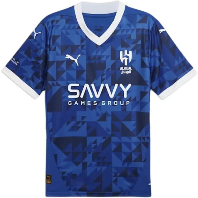 PUMA Leade Crescent Al Hilal Saudi F.C. 24/25 Home Replica Jersey Men Soccer Jersey Men's Dark Blue White