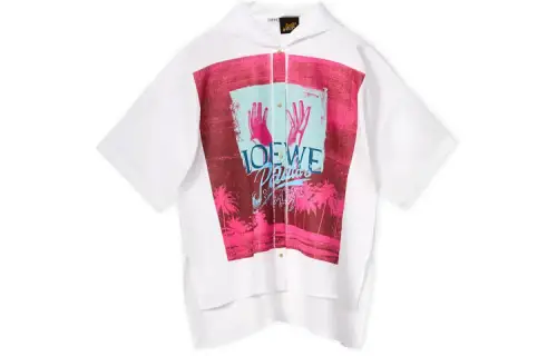 LOEWE Palm Print Hooded Shirt 'White'