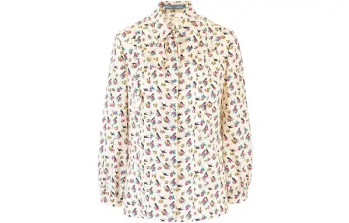 PRADA Shirts Women's Beige Lapel Moderate Other