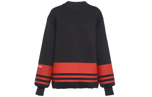 PRADA Sweatshirts Women's Black Crew Neck Moderate Regular