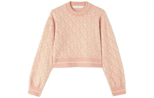 Palm Angels monogram-jacquard cropped jumper
