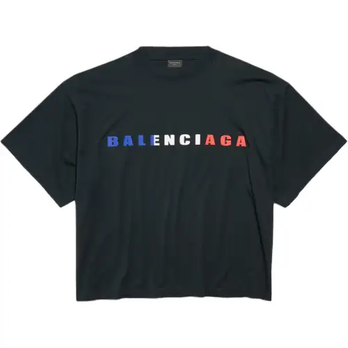 Balenciaga Drop Shoulder Sleeve T Shirt Women's Black Loose Fit