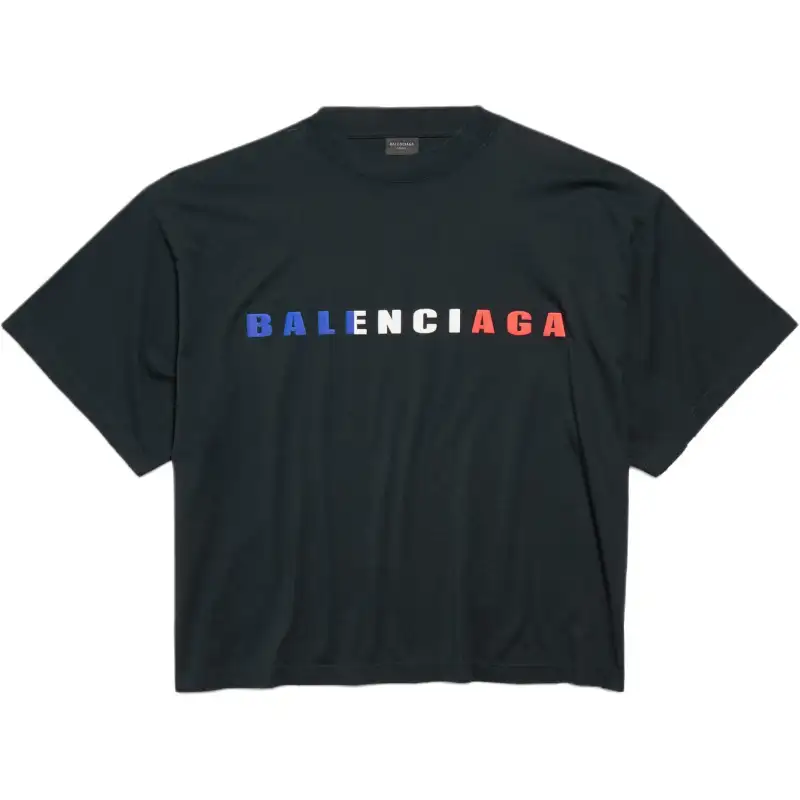 Balenciaga Drop Shoulder Sleeve T Shirt Women's Black Loose Fit