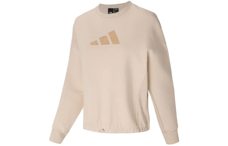 Adidas Sweatshirts Women's Beige Crew Neck Moderate Regular