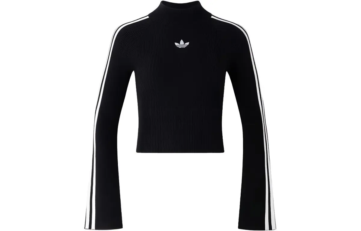 Adidas Originals Premium Knit Turtleneck Top Sweater Women's Black