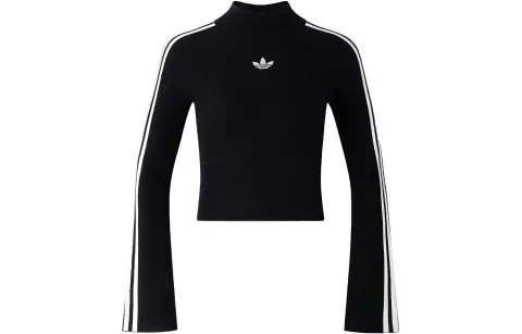 Adidas Originals Premium Knit Turtleneck Top Sweater Women's Black