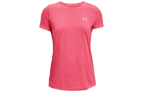 Under Armour T Shirts Women's Pink Crew Neck Moderate Straight Fit