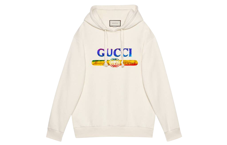 Женское худи Gucci со стразами (белое)
