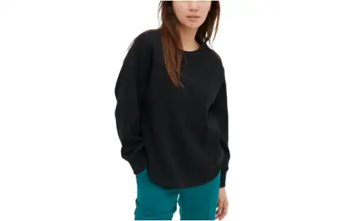 UNIQLO T Shirts Women's Black Crew Neck Moderate Straight Fit