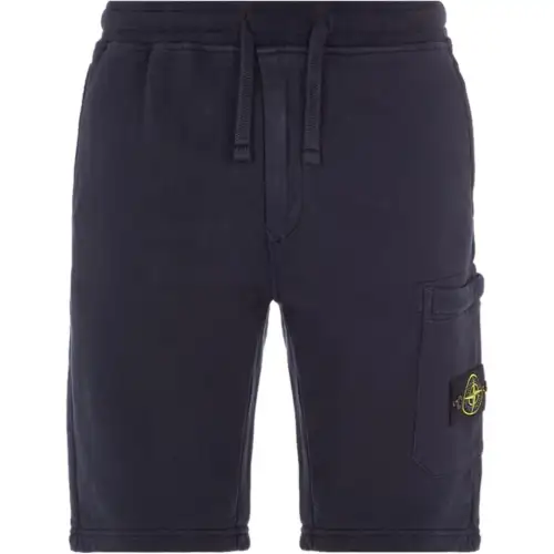 STONE ISLAND 64651 Cotton Fleece Garment Dyed Shorts