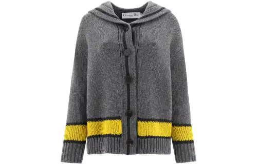 DIOR Quarterly New Products Cashmere Sweaters Women's Gray Hooded Moderate