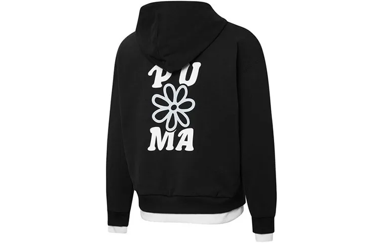 PUMA Sweatshirts Women's Black Hooded Moderate Regular