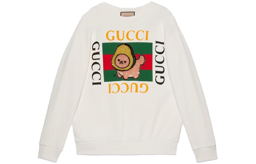 GUCCI SS23 Drop Shoulder Sleeve T Shirt Women's Ivory White