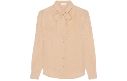 SAINT LAURENT Shirts Women's Light Umber Lapel Moderate Other