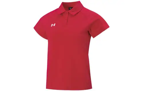 Under Armour Polo Shirts Women's Red Polo Collar Moderate Straight Fit