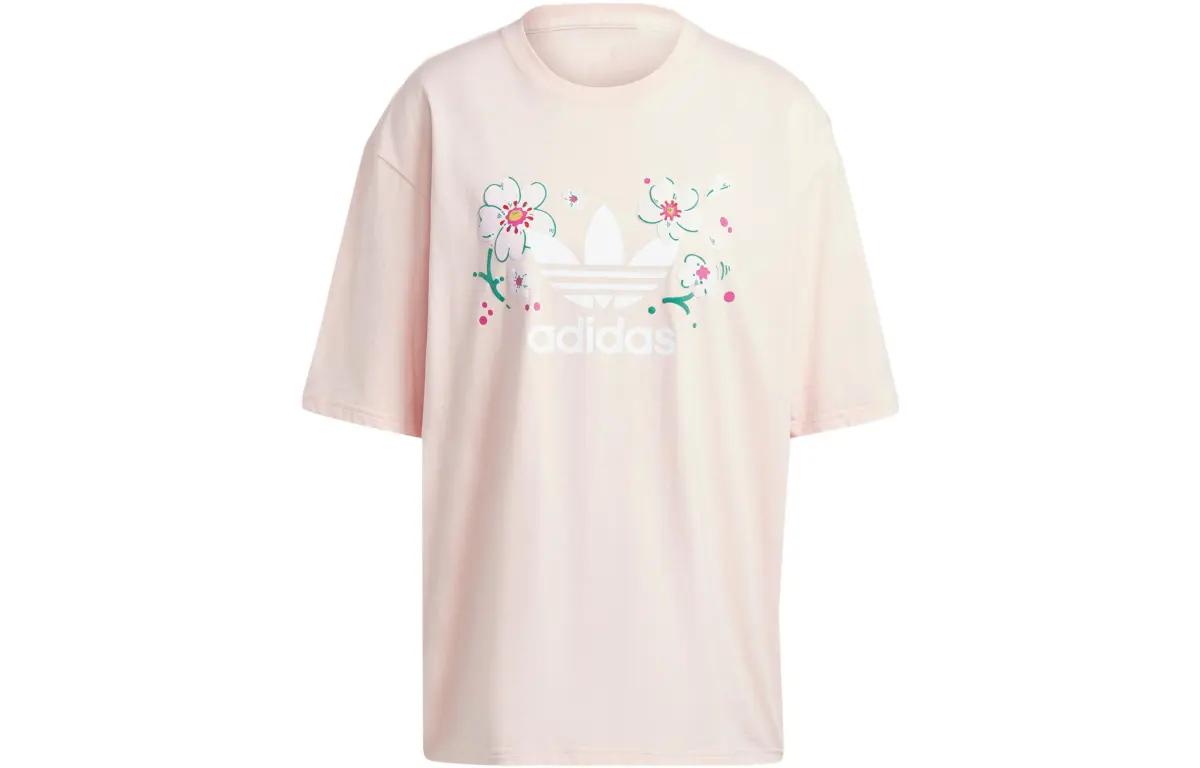 Adidas Originals Oversized Tee Drop Shoulder Sleeve T Shirt Women's Pink