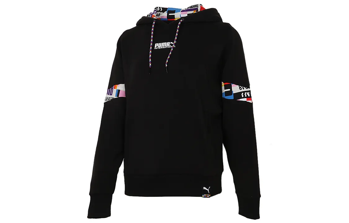 PUMA International Sweatshirts Women's Black Hooded Moderate Regular