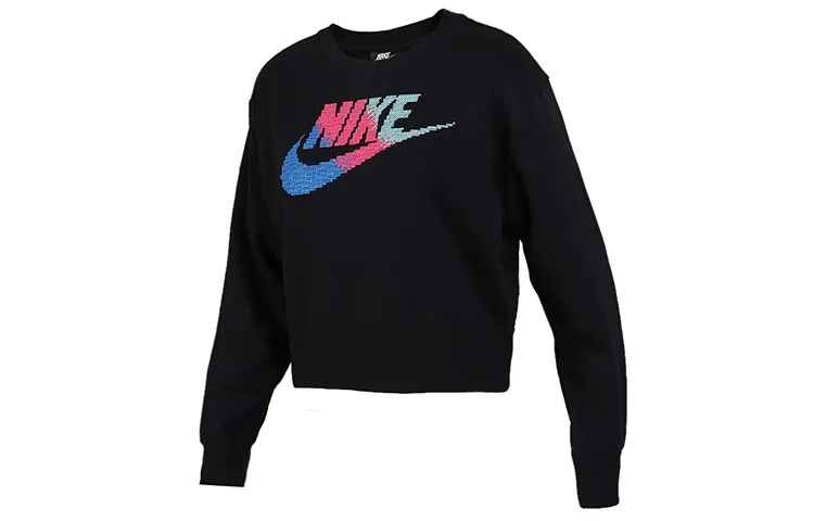 Nike Sweatshirts Women's Black Crew Neck Moderate Regular