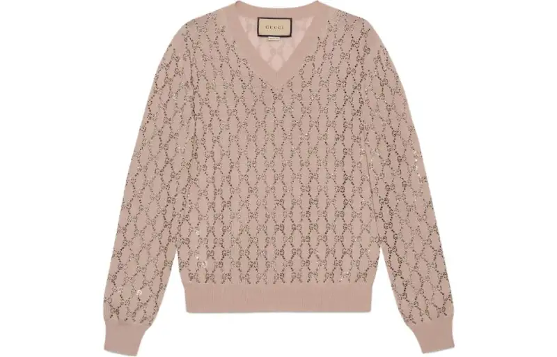 GUCCI Gg Embellished Fine Knit Jumper