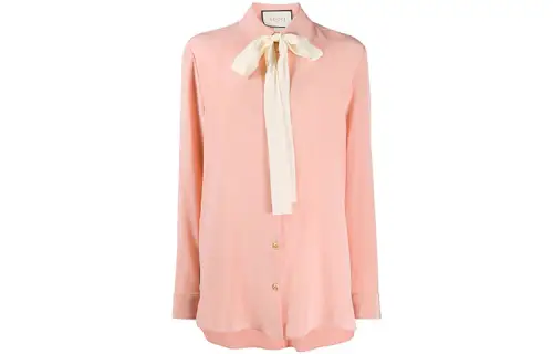 GUCCI Shirts Women's Pink Lapel Moderate Other