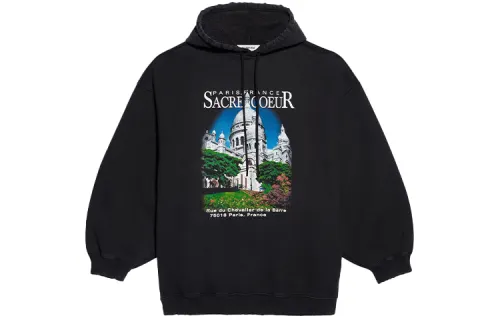 Balenciaga Sacré Cœur Sport Hoodie 'Black'