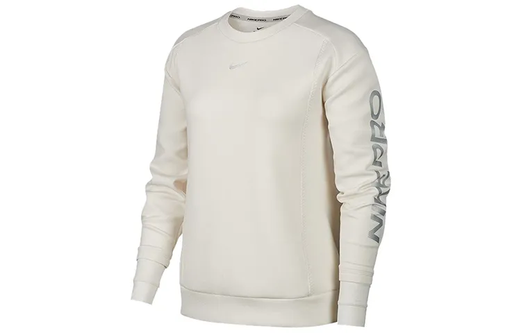 Nike Sweatshirts Women's Phantom Gray White Crew Neck Moderate Straight Fit