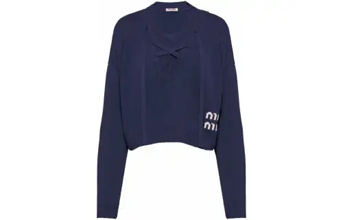 MIU MIU SS22 Loose Fit Sweater Women's Blue