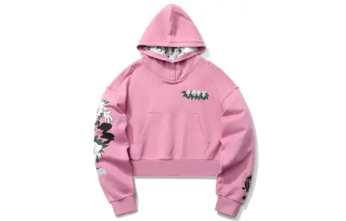 Li Ning Sports Fashion Collection Sweatshirts Women's Pink Hooded Moderate Regular