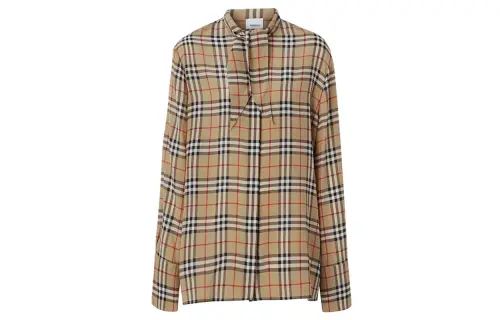 Burberry Shirts Women's Khaki Crew Neck Moderate Shirt