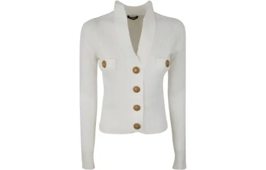 BALMAIN Ribbed Knit Cardigan