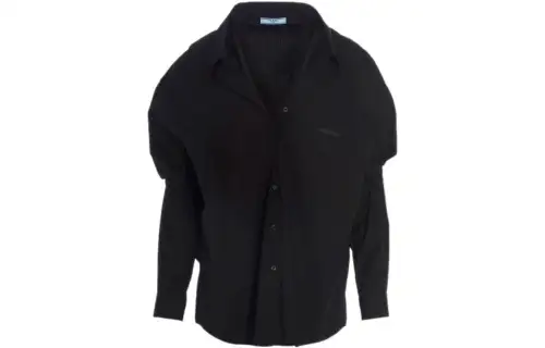 PRADA Shirts Women's Black Lapel Moderate Other