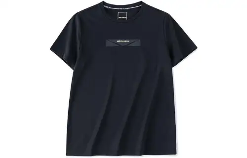ANTA Champion Series T Shirts Women's Night Sea Black Crew Neck Moderate Straight Fit