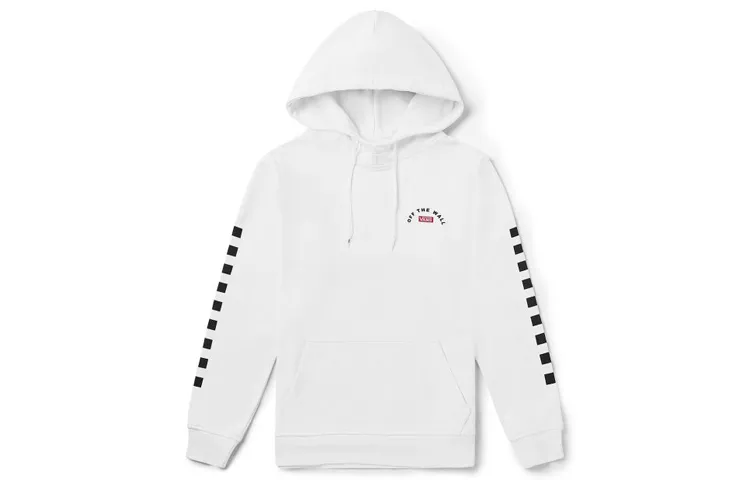 Vans Sweatshirts Women's White Hooded (Non-detachable) Moderate Straight Fit