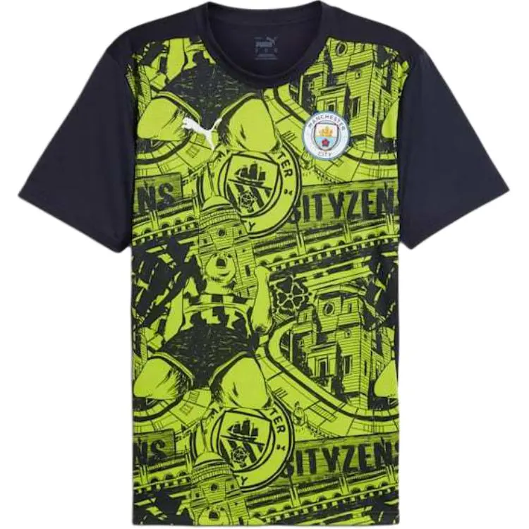 PUMA Manchester City SS24 Soccer Jersey Men's Yellow Blue