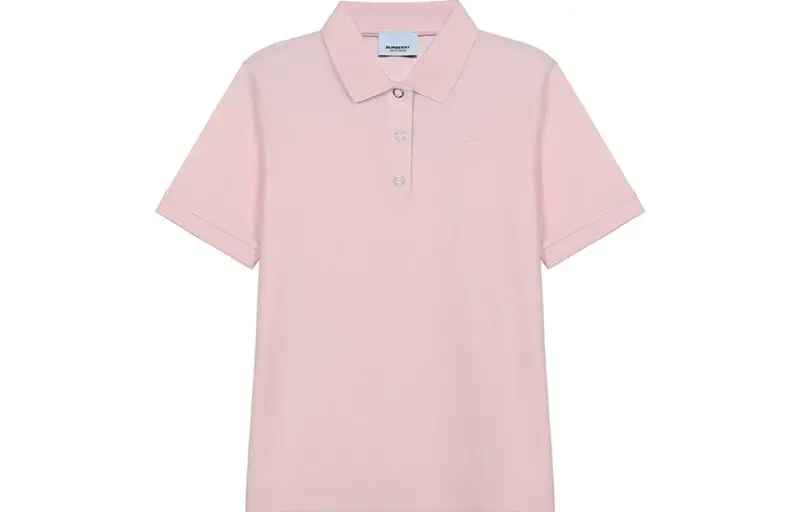 Burberry Polo Shirts Women's Light Pink Polo Collar Moderate Straight Fit