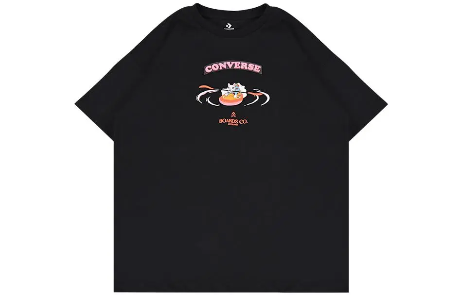 Converse Drop Shoulder Sleeve T Shirt Women's Black