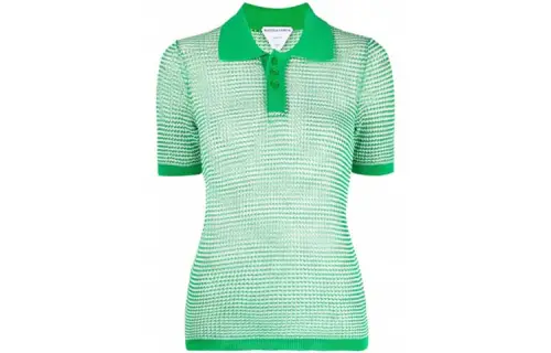 Bottega Veneta Polo Shirts Women's Green Polo Collar Moderate Other