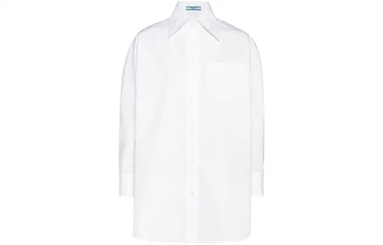 PRADA Shirts Women's White Lapel Moderate Shirt