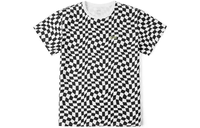 Vans Regular T Shirt Women's Black White Checkerboard