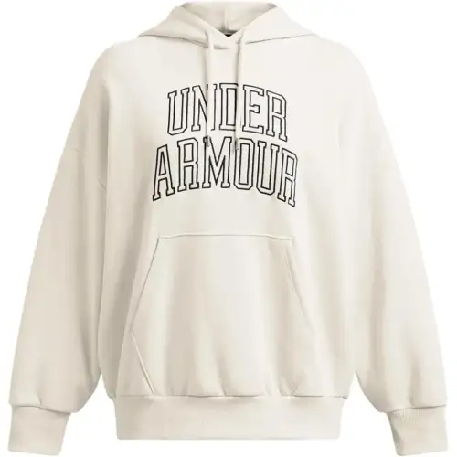 Under Armour Icon Heavyweight Terry Oversized Hoodie Sweatshirt Women's Summit White