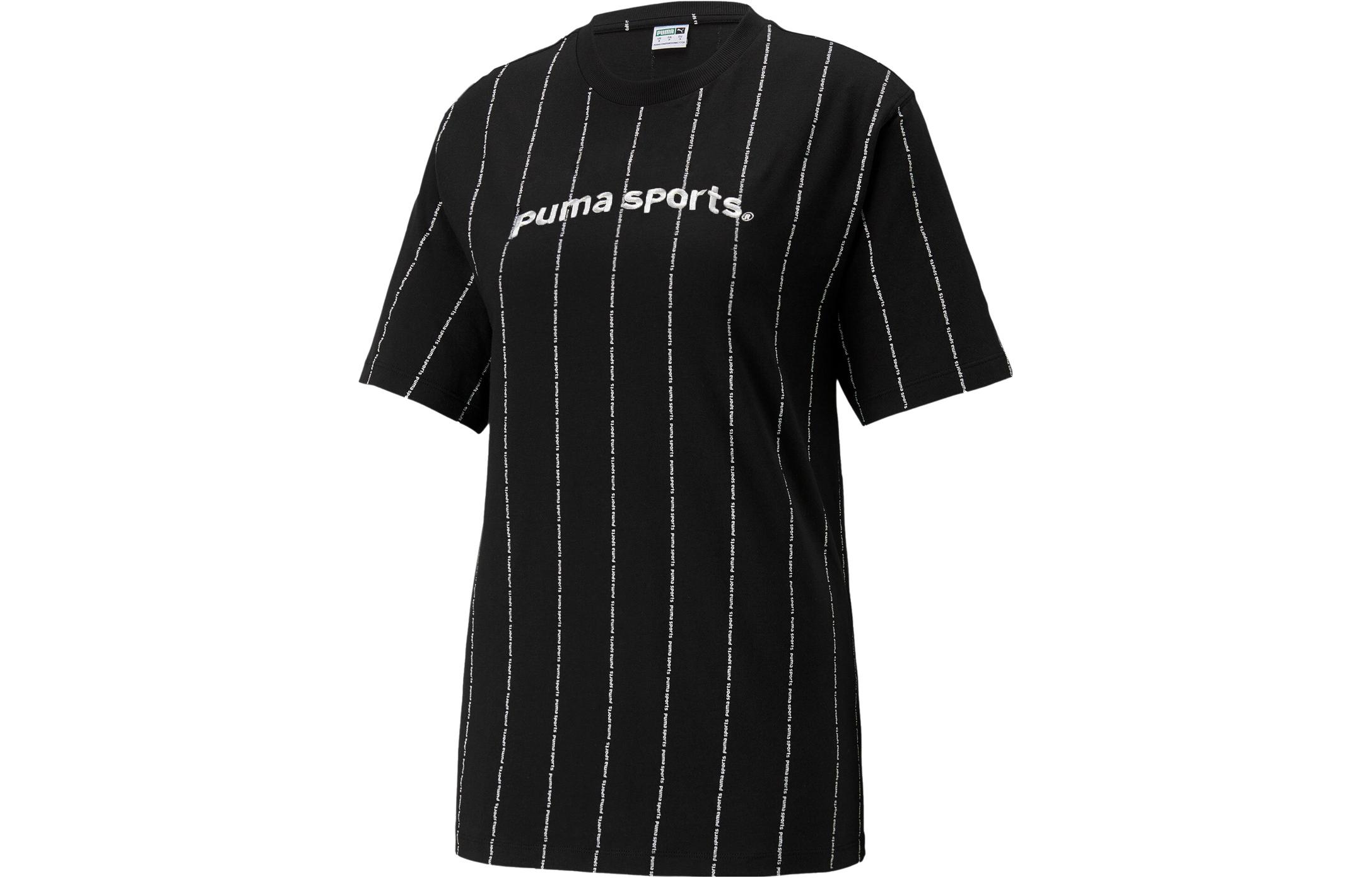Женская футболка PUMA Striped Logo (черная)