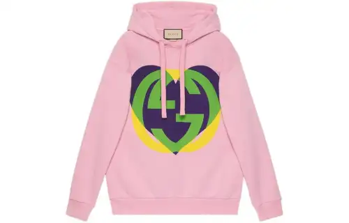 【Previous Season】heart-print Gg logo cotton hoodie