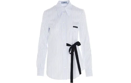 PRADA Shirts Women's Blue Square Collar Moderate Shirt